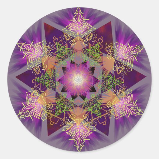 Merkabah Mandala Pattern Runder Aufkleber (Vorderseite)