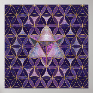 Merkabah zur Blume des Lebensmusters Poster