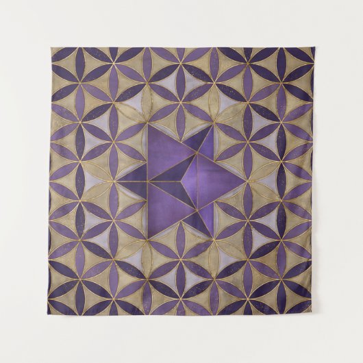 Merkabah zur Blume des Lebensmusters Wandteppich (Vorderseite (Horizontal))