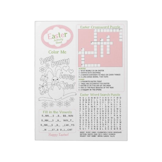 Merkblatt 8.5 "x11" Notepad für die Osteraktivität Notizblock (Rotiert)