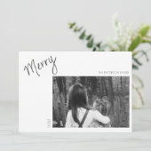 Merke Minimalistische handgeschriebene Urlaubskart Einladung (Stehend Vorderseite)