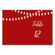 Merke und helle Leuchten Tischkarte