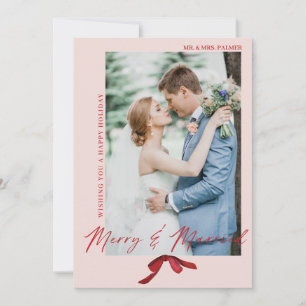 Merke und Verheiratete Red Bow Holiday Card Feiertagskarte