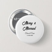 Merke und verheiratetes Paar Name Datum FeiertagCh Button (Vorne & Hinten)