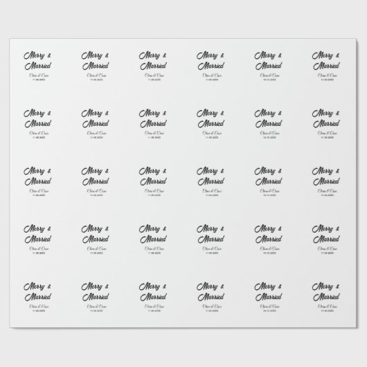 Merke und verheiratetes Paar Name Datum FeiertagCh Geschenkpapier (Flach)