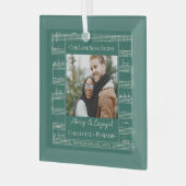 Merke Verlobte Liebe Song Sheet Music Couples Foto Ornament Aus Glas (Vorderseite links)