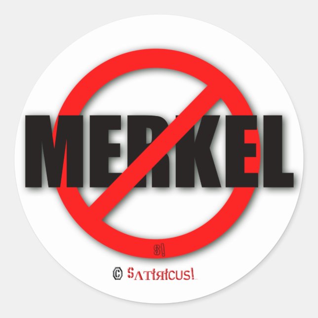 Merkel MUSS weg! Runder Aufkleber (Vorderseite)