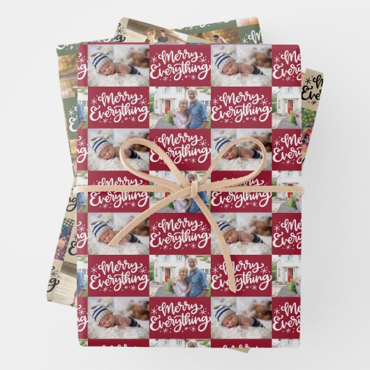 Merken Sie alles Script 6-Foto-Checkerboard Geschenkpapier Set (Beispiel)