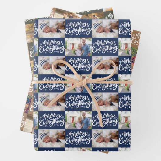 Merken Sie alles Skript-Checkerboard 6 Foto Set Geschenkpapier Set (Beispiel)