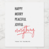 Merken Sie alles, was Sie für Ihren Urlaub brauche Weinetikett (Einzelnes Label)