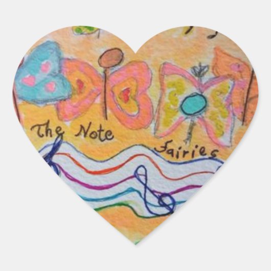 merken Sie Feen Herz-Aufkleber (Vorderseite)