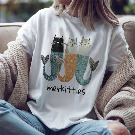 Merkitties Niedlich Cat Mermaid T - Shirt