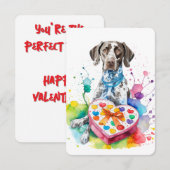 Merkkarte Wasserfarbe Deutsches Kurzherz Dankeskarte (Vorne/Hinten)