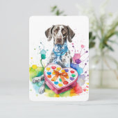 Merkkarte Wasserfarbe Deutsches Kurzherz Dankeskarte (Stehend Vorderseite)