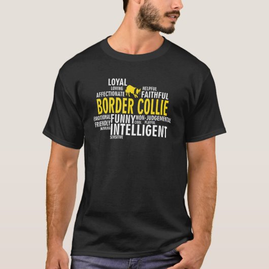 Merkmale der Hunderasse Border Collie T-Shirt (Vorderseite)