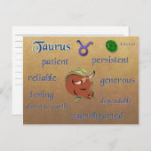 Merkmale des Taurus zodiac nach Karte (Vorne/Hinten)