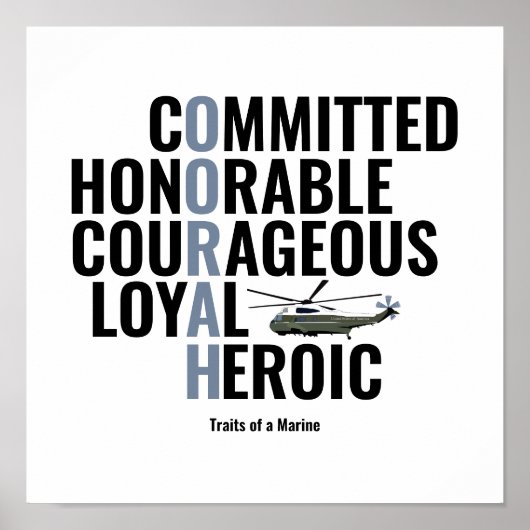 Merkmale einer Marine Poster (Vorne)