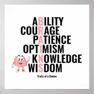 Merkmale eines Genius Poster
