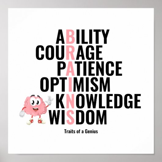 Merkmale eines Genius Poster (Vorne)