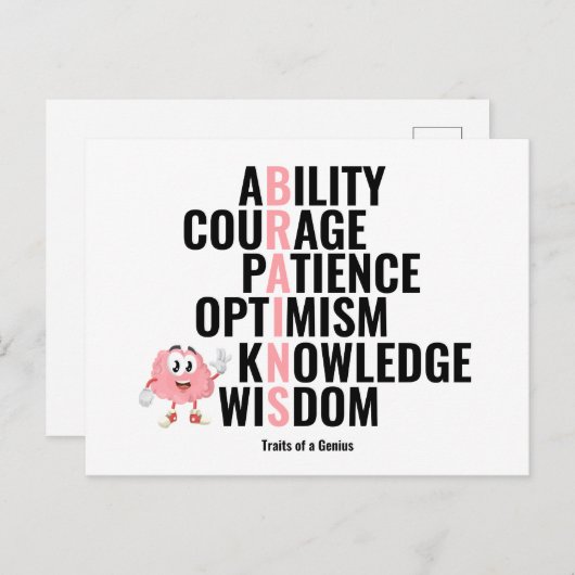 Merkmale eines Genius Postkarte (Vorne/Hinten)