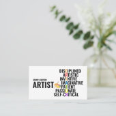 Merkmale eines Künstlers, Beruflicher Künstler Visitenkarte (Stehend Vorderseite)