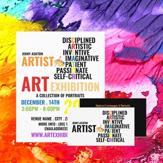 Merkmale eines Künstlers, Beruflicher Künstler Visitenkarte