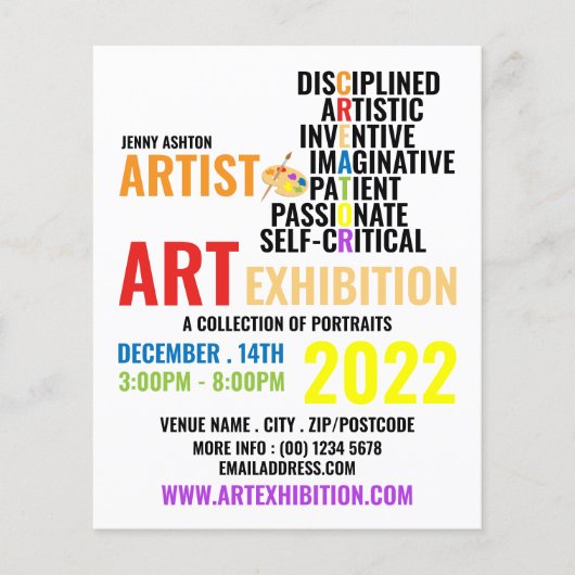 Merkmale eines Künstlers, Künstlerausstellungswerb Flyer (Vorne)