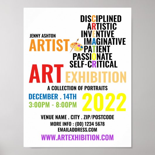 Merkmale eines Künstlers, Künstlerausstellungswerb Poster (Vorne)