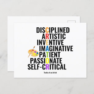 Merkmale eines Künstlers Postkarte