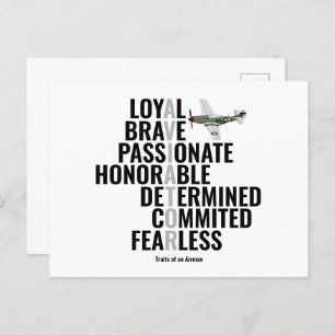 Merkmale eines Luftfahrtunternehmens Postkarte