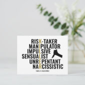 Merkmale eines seriellen Killers Postkarte (Stehend Vorderseite)