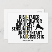 Merkmale eines seriellen Killers Postkarte (Vorne/Hinten)