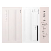 Merknotizen für den individuell anpassbaren Meetin Notizblock (Vorderseite)