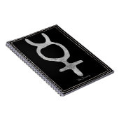 Merkur-Hammersilber-stylisierte Planet-Symbol Notizblock (Rechte Seite)