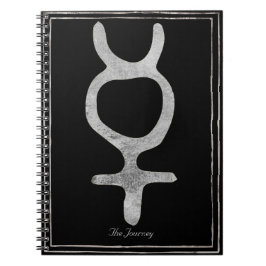 Merkur-Hammersilber-stylisierte Planet-Symbol Notizblock