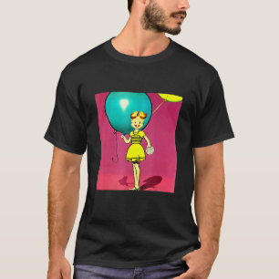 Merkwürdige alte Katzen-Typ-Frau, die Luftballons  T-Shirt