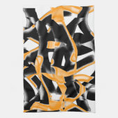 Merkwürdige Bänder, orange weiße Kratzer Geschirrtuch (Vertikal)