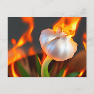Merkwürdige brennende Knoblauch-Postkarte Postkarte