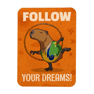 Merkwürdige Capybara Folge Deinen Träumen! Motivie Magnet