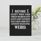 Merkwürdige Englischlehrerin Grammar Teach Dankeskarte (Stehend Vorderseite)