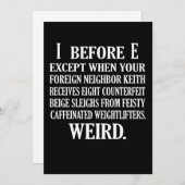 Merkwürdige Englischlehrerin Grammar Teach Dankeskarte (Vorne/Hinten)