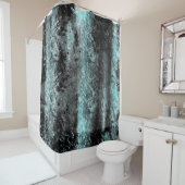 Merkwürdige faserige Textur in hellblau Duschvorhang (Beispiel)