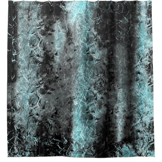 Merkwürdige faserige Textur in hellblau Duschvorhang (Vorderseite)