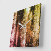 Merkwürdige Faserstruktur und Schmutzflecken Quadratische Wanduhr (Winkel)