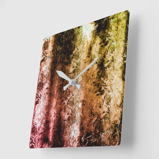 Merkwürdige Faserstruktur und Schmutzflecken Quadratische Wanduhr (Winkel)