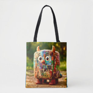 Merkwürdige Freunde – Patchwork-Würfel-Monster Pos Tasche