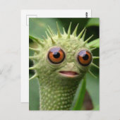 Merkwürdige Funny Green Kreatur Postkarte (Vorne/Hinten)