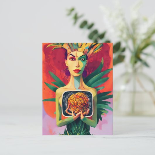 Merkwürdige Generation-Intentin Ananas-Göttin Postkarte (Stehend Vorderseite)