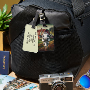 Merkwürdige Gepäckmarke für Kuh und Stall Gepäckanhänger