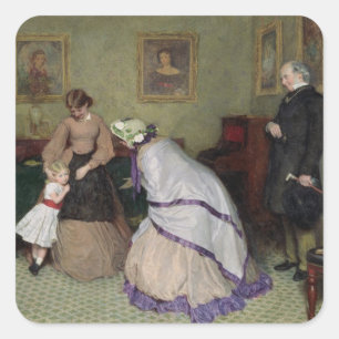 Merkwürdige Gesichter (w/c u. bodycolour auf Quadratischer Aufkleber